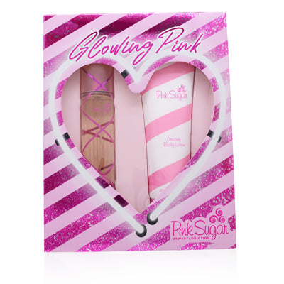 Pink Sugar "Glowing Pink" Sweet Addiction In Window Box Aquolina Set (W)