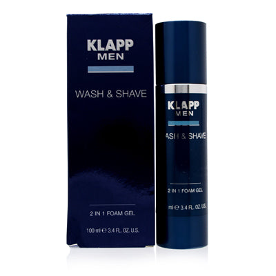 Klapp Men Wash & Shave 2-In-1 Foam Gel 3.4 Oz (100 Ml)