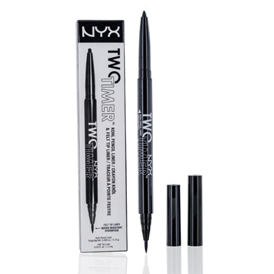 Nyx Two Timer Dual Ended Eyeliner Pencil And Marker Jet Black 0.04 Oz (1.2 Ml)