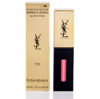 Ysl Glossy Stain Lip Color (105) Corail Hold Up .20 Oz (6 Ml)