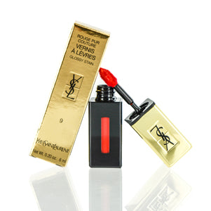Ysl Rouge Pur Couture Vernis A Levres Glossy Stain (9) Rouge Laque 0.2 Oz (6 Ml)