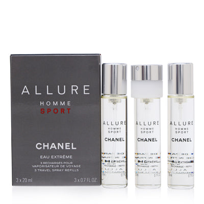 Allure Homme Sport Eau Extreme Chanel Travel Spray  Refills 3 X .07 Oz