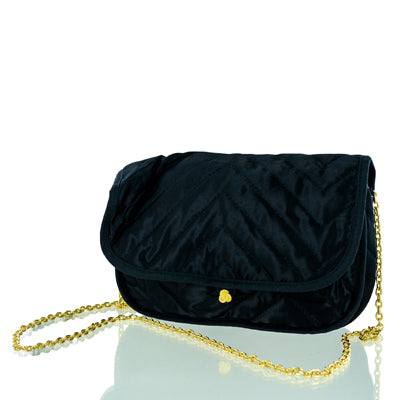 Caron Black Shoulder Bag With Gold Chain